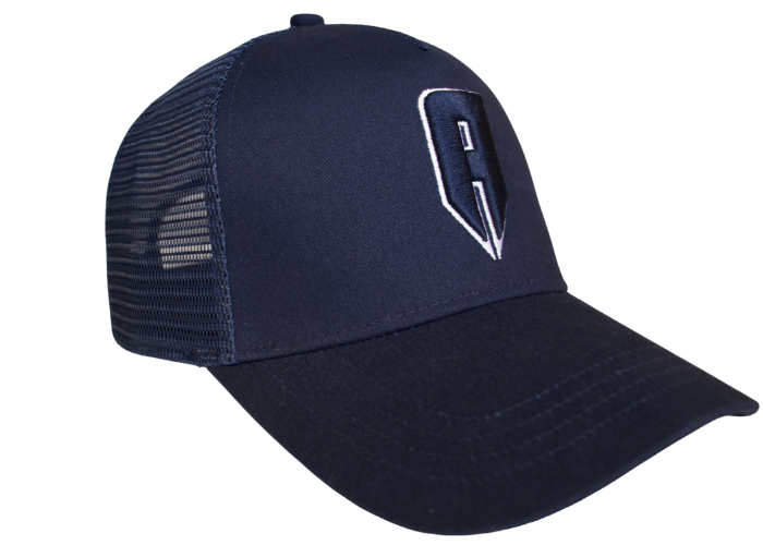 NAVY A LOGO TRUCKER CAP